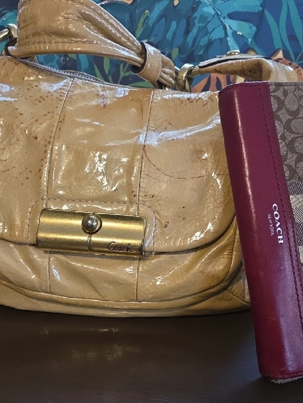 Coach Tan Leather Hobo Bag with Gold Hardware